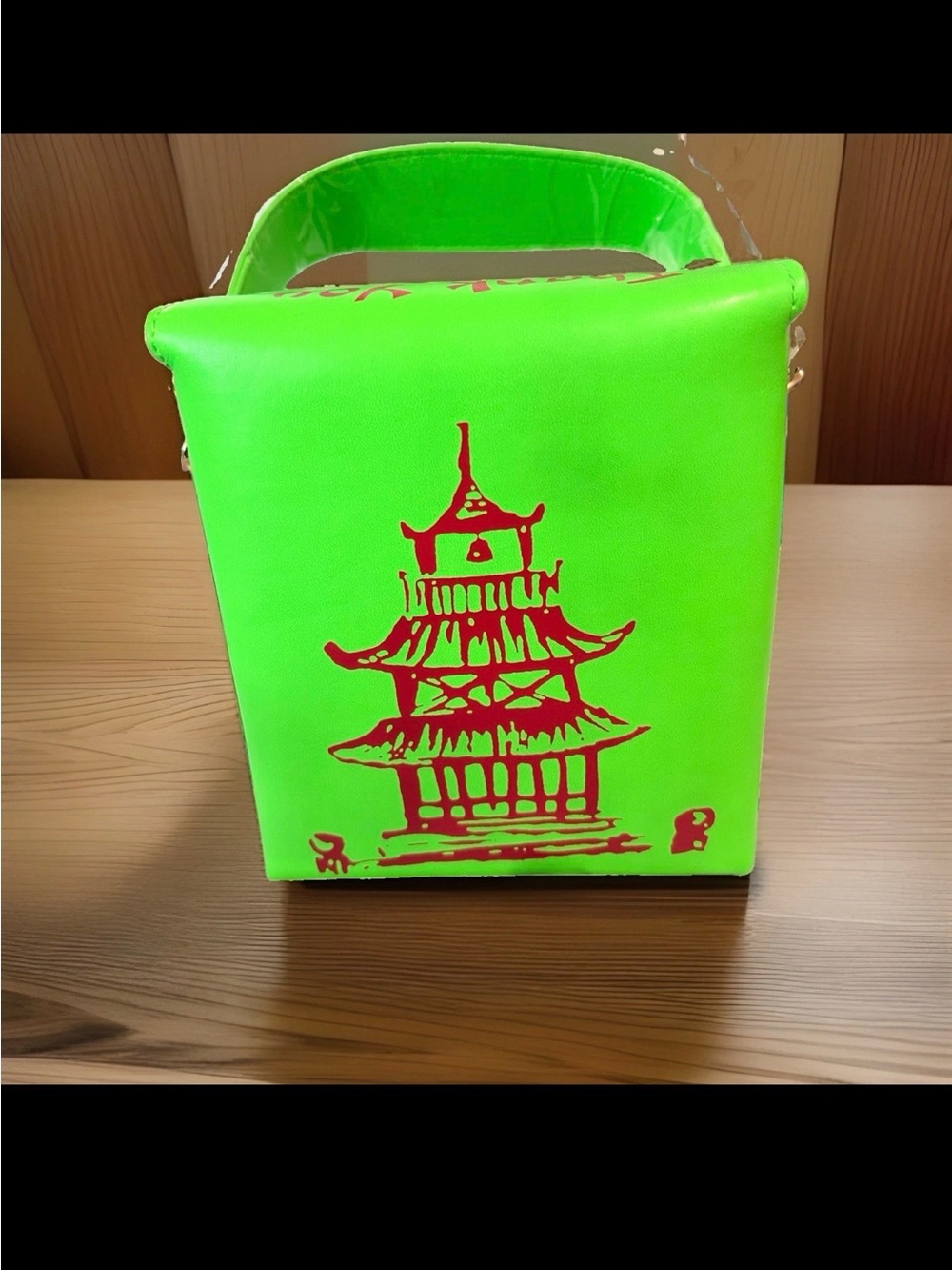Neon Green Graphic Pagoda Handbag